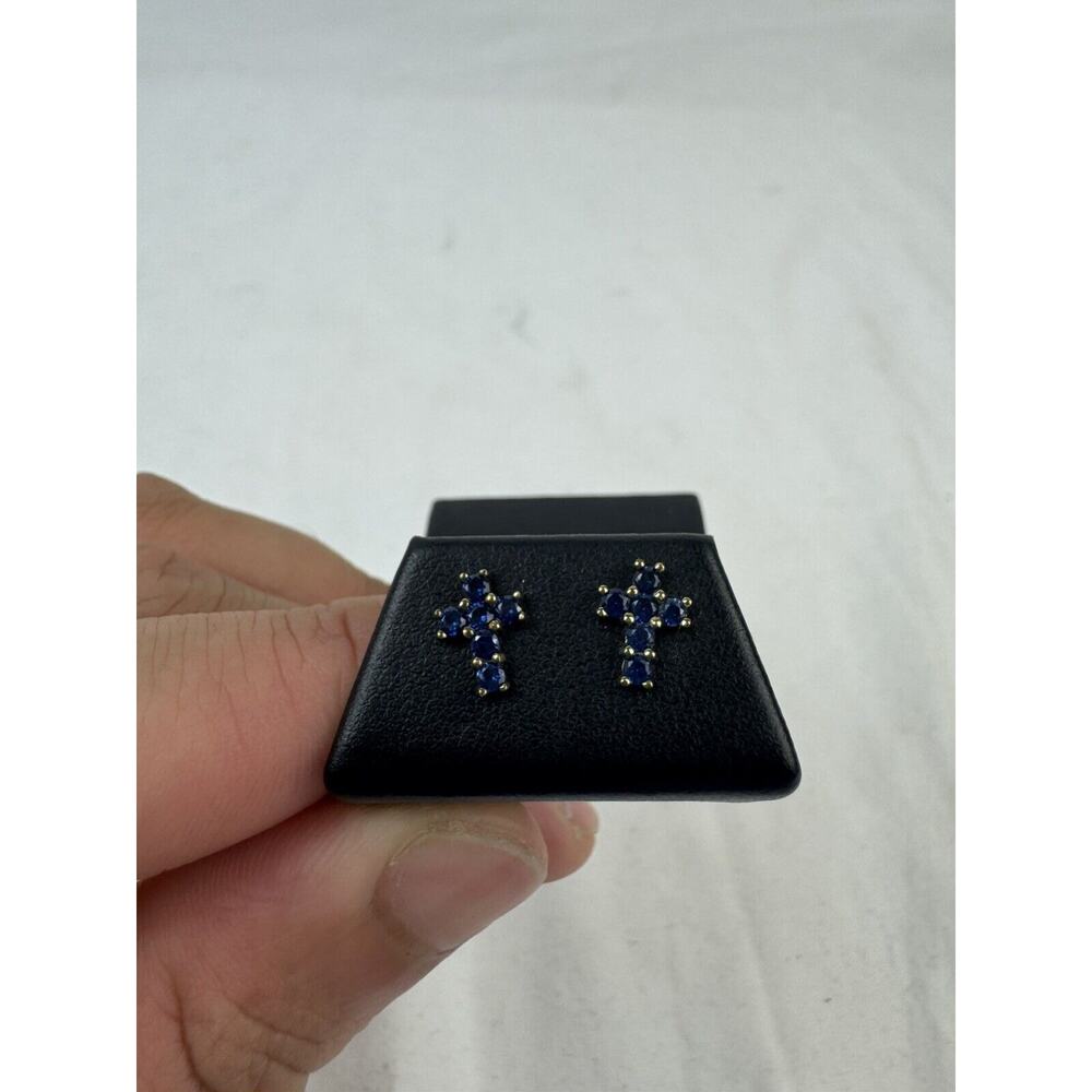 Blue Cross Earrings Custom Made